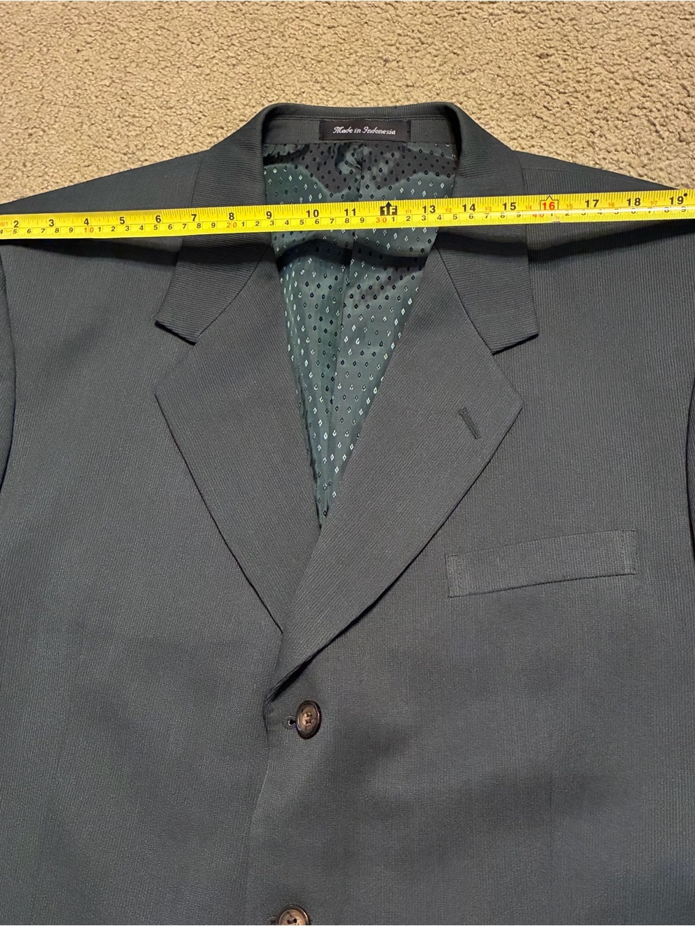 Florenzi Stylish 2 Piece Suit Men’s 46R 40x32 Green 3 Button Blazer Classic - Picture 5 of 16